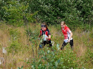 Kahden suunnistajan "jonoja" ei voinut välttää.